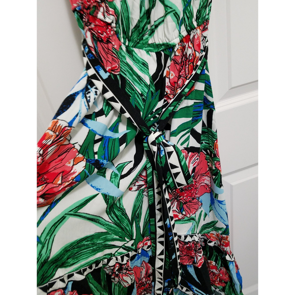 Flying Tomato Sz S Classy Boho Green Floral High Low Maxi Dress NEW without TAG - Picture 4 of 10
